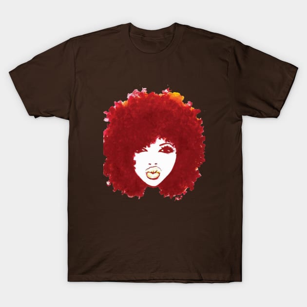 Curly Afro Autumn Natural Hair T-Shirt by EllenDaisyShop